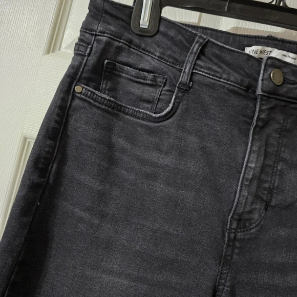 Nine West High Waist Slim Straight Sculpting Jeans, Black Wash, Stretch, EUC! - Picture 5 of 10